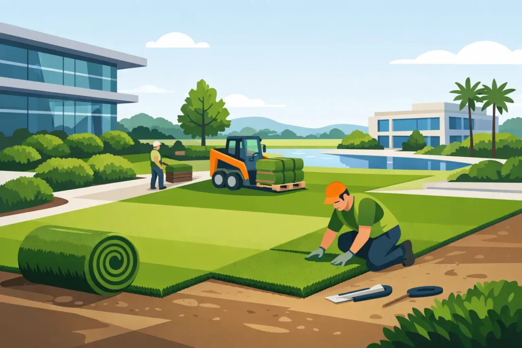 Commercial Landscape Turf Installation That Lasts