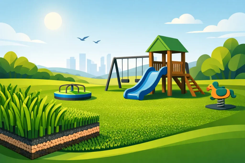 Artificial Grass for Playgrounds That Lasts