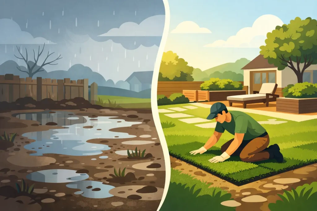 How to Fix a Muddy Backyard for Good